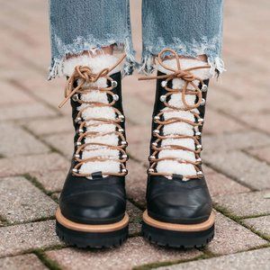 Marc Fisher LTD Shearling Lace Up Izzie Winter Boots, size 7